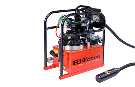 پمپ پنوماتیکی (بادی) هیدرولیکی 700 بار دو سرعته با شیر تنظیم فشار مدل HTWP-Range ساخت هایفورس انگلستان