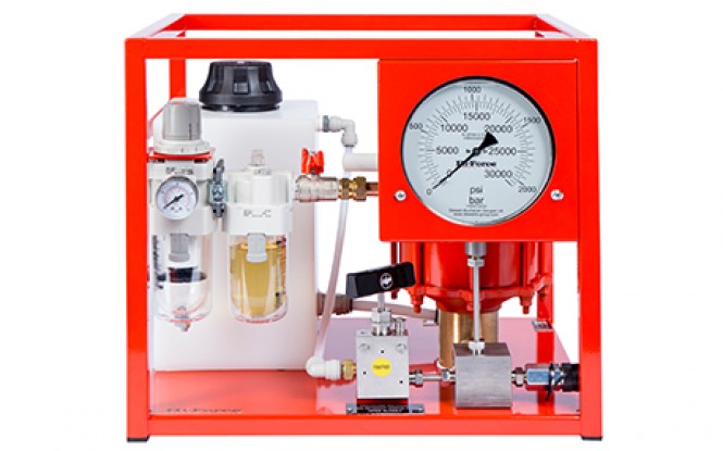 هیدروتست پمپ پنوماتیکی (بادی) هیدرولیکی 1500 بار فشارقوی مدل AHP-BTU-Range ساخت هایفورس انگلستان