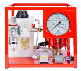 هیدروتست پمپ پنوماتیکی (بادی) هیدرولیکی 1500 بار فشارقوی مدل AHP-BTU-Range ساخت هایفورس انگلستان